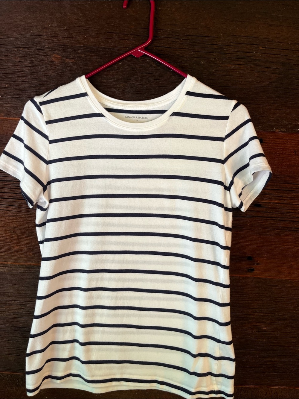 Banana Republic Timeless T XS White and Black Striped Short Sleeve Tee